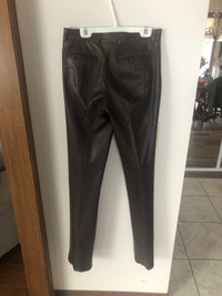 Size 8 Danier leather boot cut chestnut brown pants