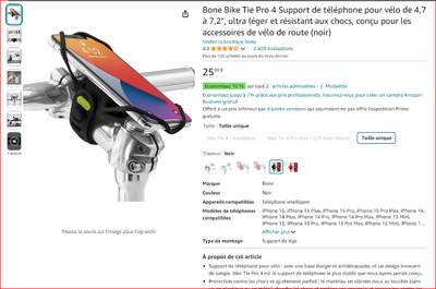 Support de vélo pour cellulaire, View more