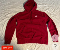 Nike hoodie red and brown medium size