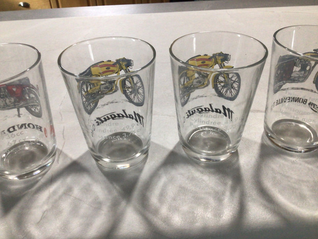 Vtg 70s motorcycle drink glasses Harley Honda Malaguti Triumph in Motorcycle Parts & Accessories in Dartmouth - Image 2