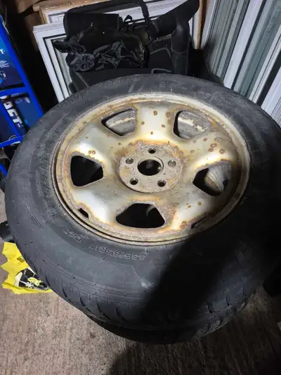 hey I got a 4 honda pilot rims with sensors on 235 65 17 winters tires are in good shape one has mor...