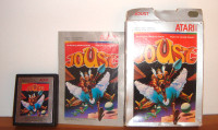 Joust Atari 2600.  Complete in box. 1983 retro gaming. Silver.