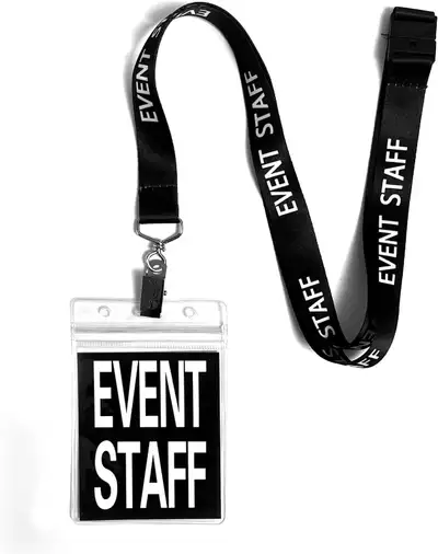 Black Event Staff Lanyard with Plastic Card &Pass Holder 1pc $2, View more