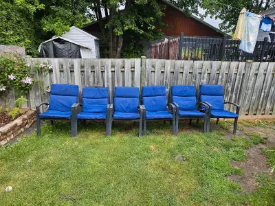 6 chaises de patio en aluminium à vendre