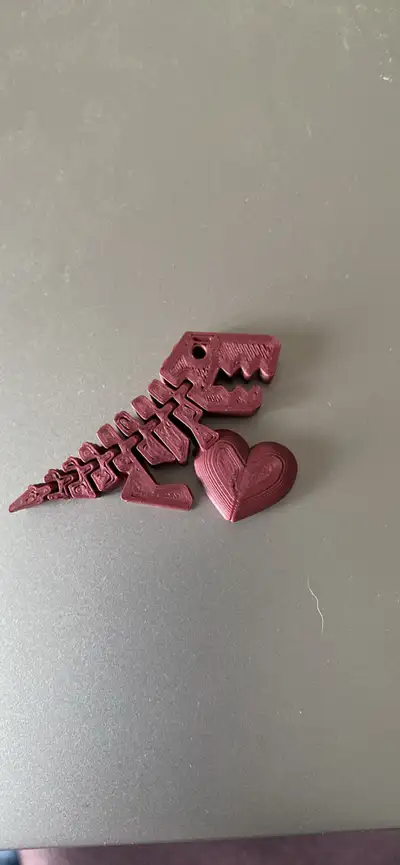 3 D printed articulated dinosaur for valentines , View more