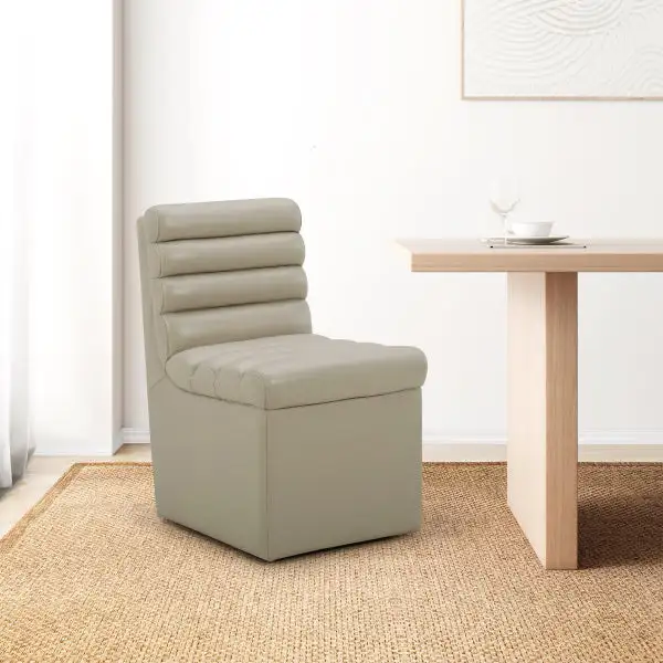 Aiden & Ivy Top Grain Leather Dining Chair – with Casters!