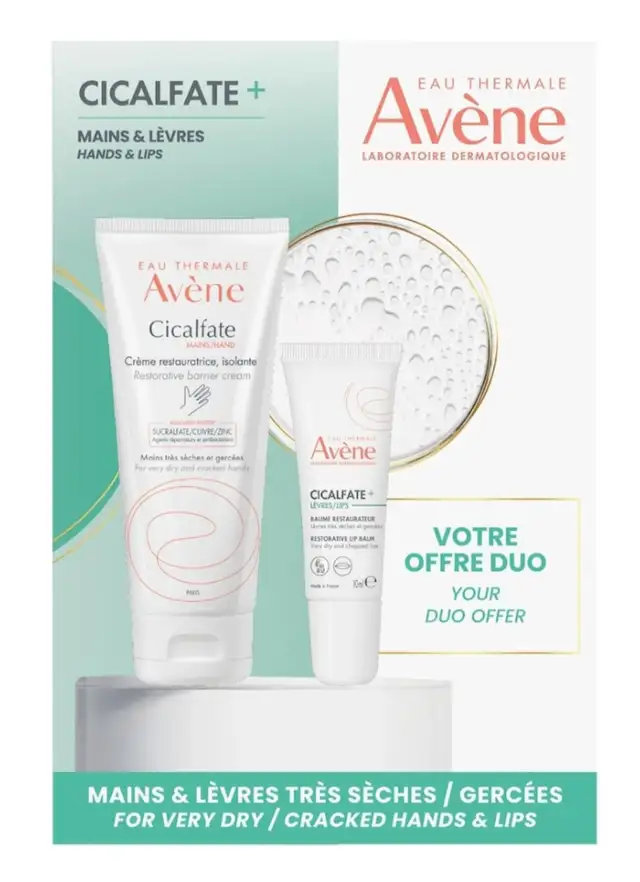 (NEW) Avene Cicalfate Duo (Hand + lip care) gift set value $39