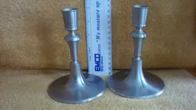 2 Royal Selangor pewter candle holders, View more