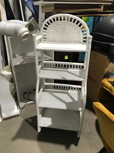 White Wicker Shelf, View more