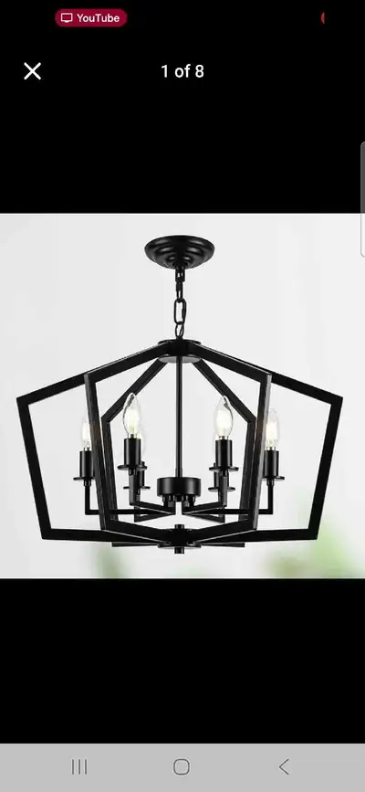 Farmhouse Black Metal Chandelier – 6-Light Adjustable Hanging Fi, View more