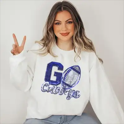 NEW Women's Go Cowboys Sequin Sweater {M}, View more