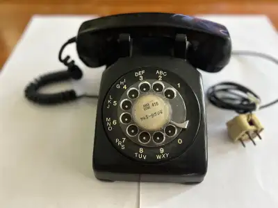 Vintage/Antique Black Rotary Dial Telephone, View more