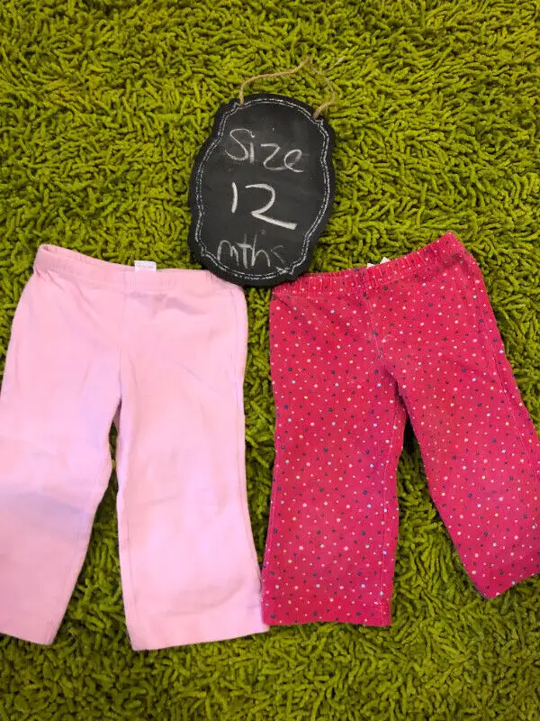 2 pairs of girls cotton pink pants - 12 months62863262704642123