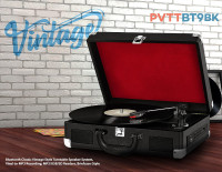 NEW Bluetooth Compatible Vintage Turntable (Pyle) PVTTBT9BK