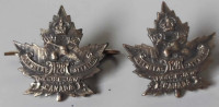 WW1 CEF 128th Moose Jaw Collar Overseas Insignia "Rare Set"
