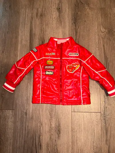 Disney Pixar Cars Lightning McQueen Red Faux Leather Jacket 24M, View more