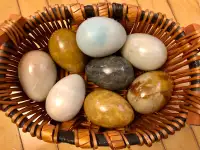 8 vintage large marble stone eggs $6 each