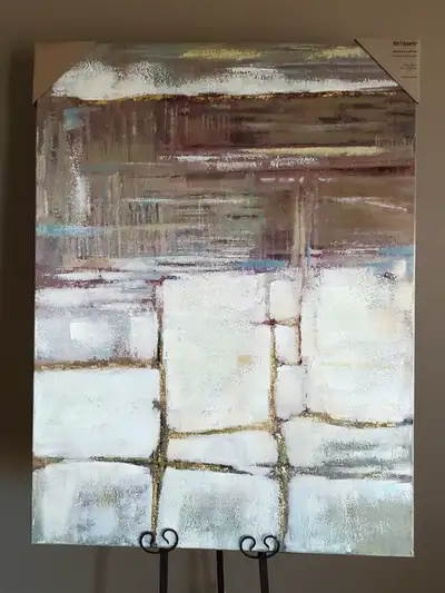"PIER 1 IMPORTS" large contemporary canvas objet d'art dimensions-91x122 cm. Features sturdy D-Ring...
