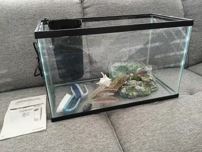 Standard Glass Aquarium 10 Gallons 20"x10"x12" Filter Decoration, View more