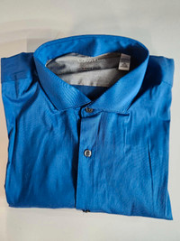1 NEW Calvin Klein SIZE 16 NECK blue dress shirt