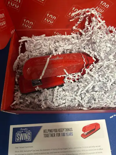 I'm selling a new Swingline stapler, a true classic in office supplies. This iconic red stapler is i...