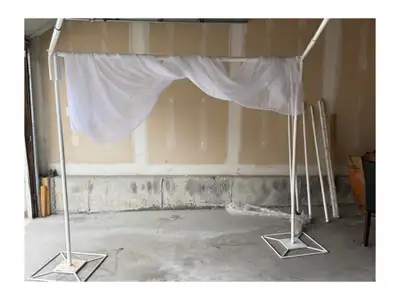 STURDY METAL BACKDROP STAND/ARCH FOR WEDDINGS (OR ANY OCCASION)., View more