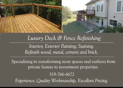 Decks, Fences, Design, Build, Repair, Sand, Paint, Stain, View more