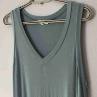  V Neck Tank Dress Sage