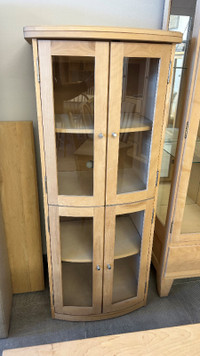 Unfinished Display Cabinet - Solid Maple