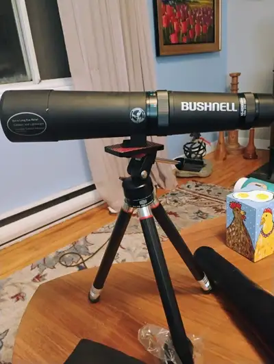 Bushnell NatureView waterproof 15-45x65mm spotting scope. Like new. Comes with telescopic lens adapt...