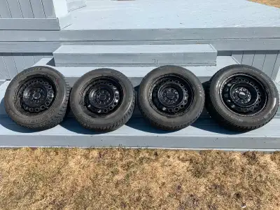 Set of four Weathermax Arctic Winter 195/65/R15 91T Studded Winter Tires and Rims. These wheels prov...