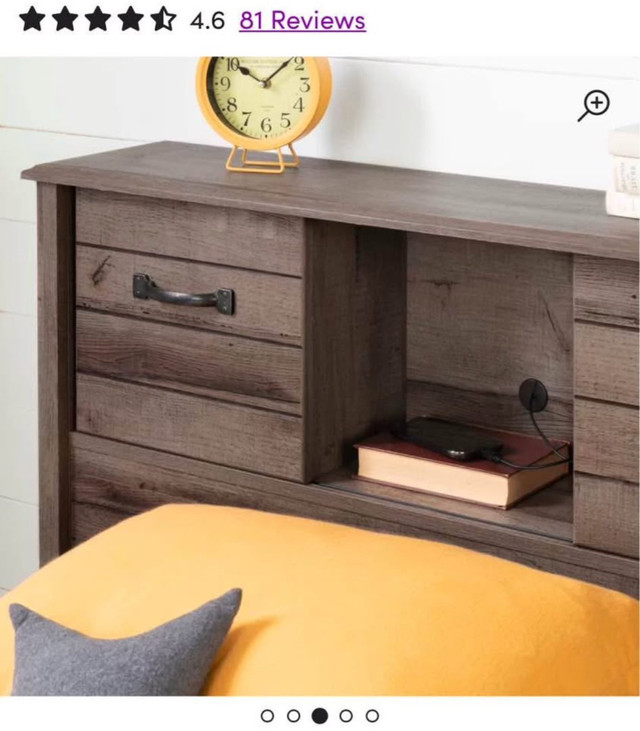 Twin bed Asten Bookcase Headboard fall oak brown storage in Beds & Mattresses in St. Catharines - Image 3