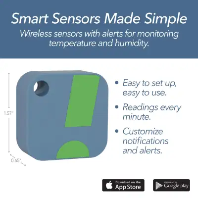 SensorPush HT1 Smart Temperature Sensor + Humidity Sensor, View more