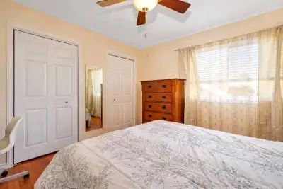 One large furnished room with private bathroom available for July first 2026. All Utilies included....