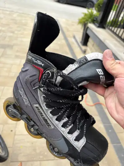 Bauer XR Hockey Rollerblades size 6R, new wheels, View more