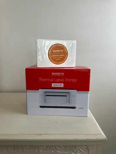 Brand new MUNBYN thermal label printer bundle — never used. Perfect all-in-one shipping setup for sm...