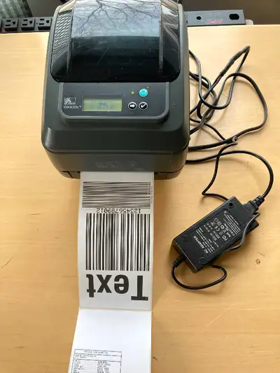 Zebra GX420T Thermal label and barcode printer Direct thermal and Thermal Transfer USB With power su...