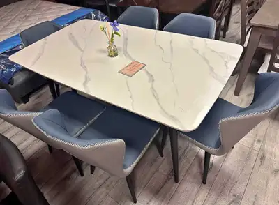 Luxury Dining Set | Marble/Glass Top | Free Delivery GTA, View more