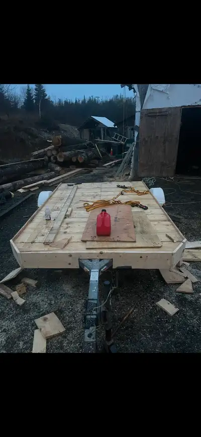 Trailer is just over 6 feet wide by 10 feet long was a double sea doo trailer but cut bunks off and...