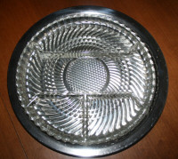 New 1 Crystal 1 Stainless Steel Platter $5.00