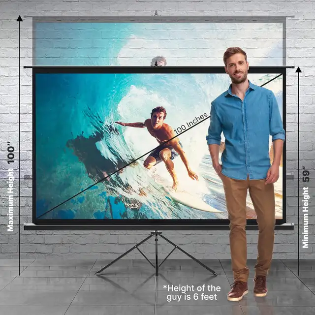 Pyle Projector Screen with Stand - 100-Inch in Video & TV Accessories in Ottawa - Image 5