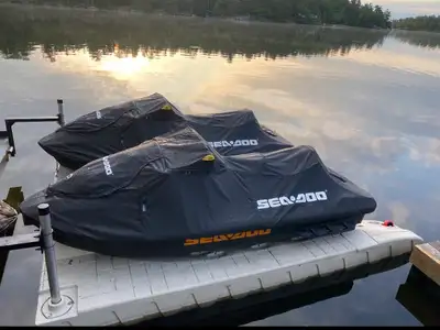 Two sea Doos - Very low hours - like new, have covers and galvanized trailer. Bough it all new. Don’...