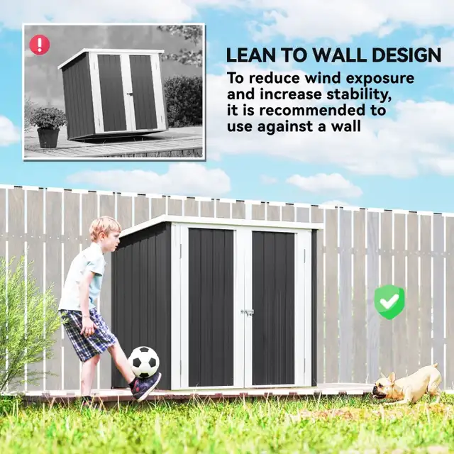 5x3 Metal Garden Storage Shed with Double Door, Durable Metal Sh in Outdoor Tools & Storage in Markham / York Region - Image 7