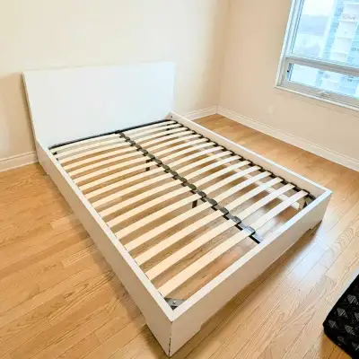Queen Bed Frame w/box spring, View more