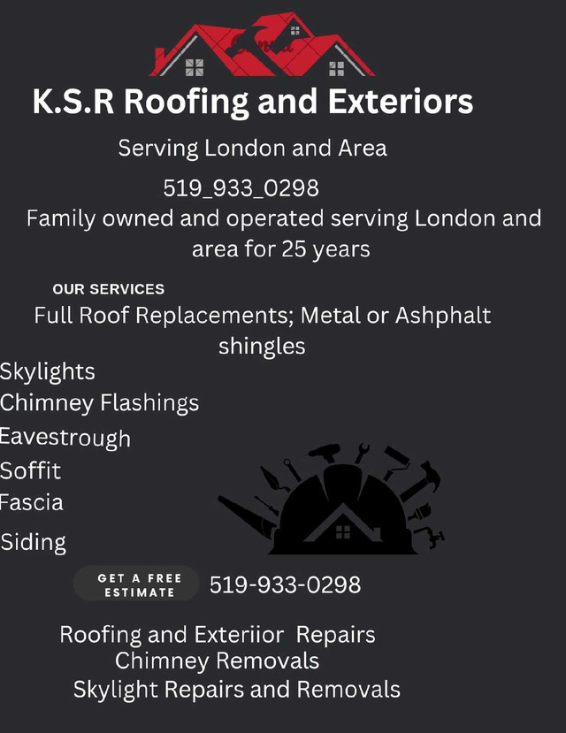 Full Roof Replacements and Exterior Repairs  in Renovations, General Contracting & Handyman in London