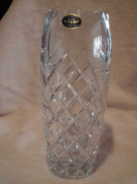 Bohemia handcut lead crystal vase made in Czechoslovakia $80.00