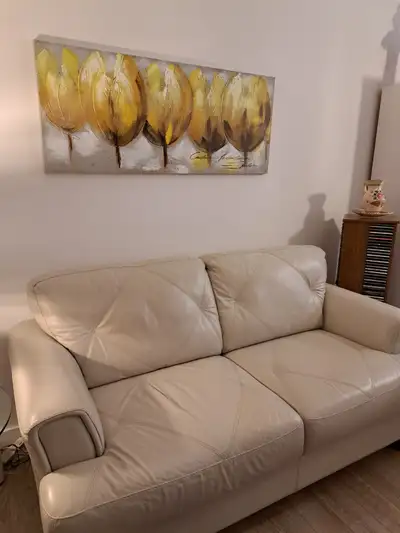 Causeuse en cuir / Leather loveseat, View more