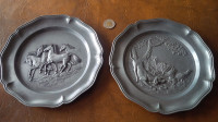 Wall Plaques, Pewter?, Made In Italy