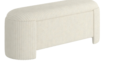 CYBIL STORAGE OTTOMAN IN IVORY, View more