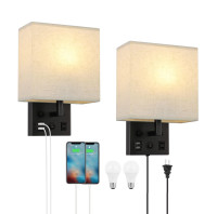 Plug in Wall Sconces with USB and AC Outlet (NEW)